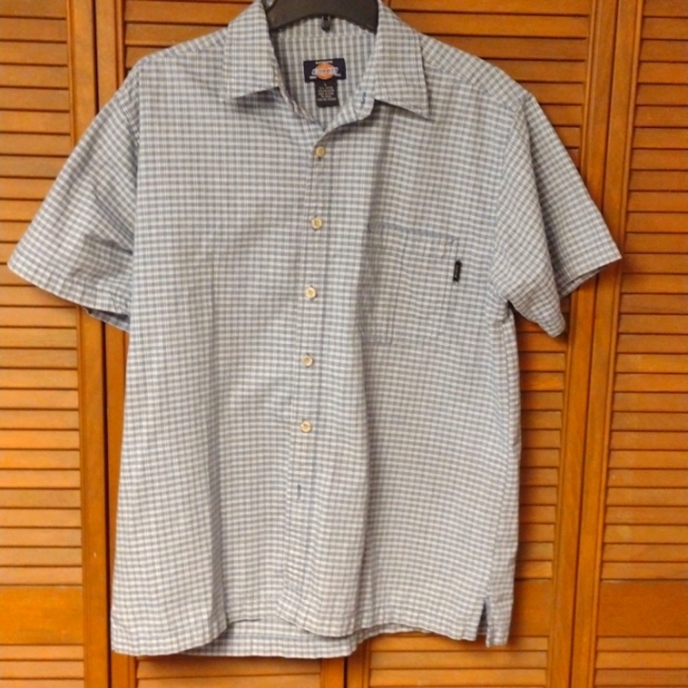 Men's Vintage Dickies Short Sleeve Shirt Large Blue